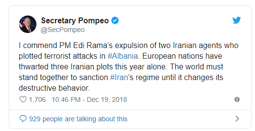 مایک پمپئو وزیر خارجه آمریکا