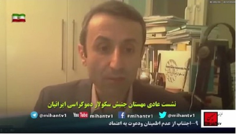 فرشید نصراللهی درگفتگوهای مهستان سکولار دمکراسی درکنار مأمور وزارت اطلاعات قربانعلی حسین‌نژاد