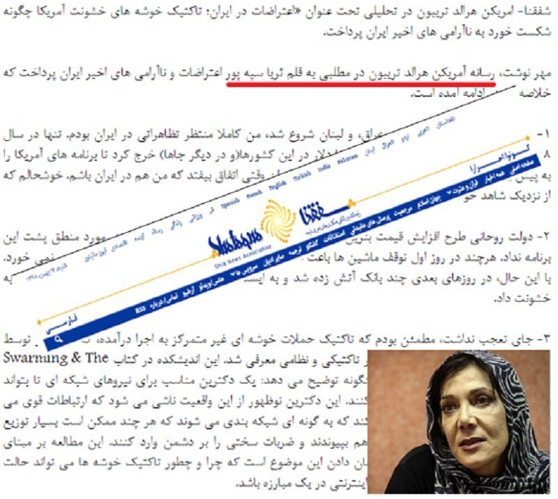آمریکن هرالد تریبیون رسانه‌پوششی وزارت اطلاعات