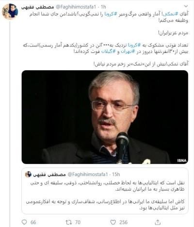 آمارهای عجیب وزارت بهداشت رژیم ازکرونا