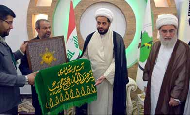 دیدار هیئت آستان قدس با قیس الخزعلی سرکرده عصائب الحق